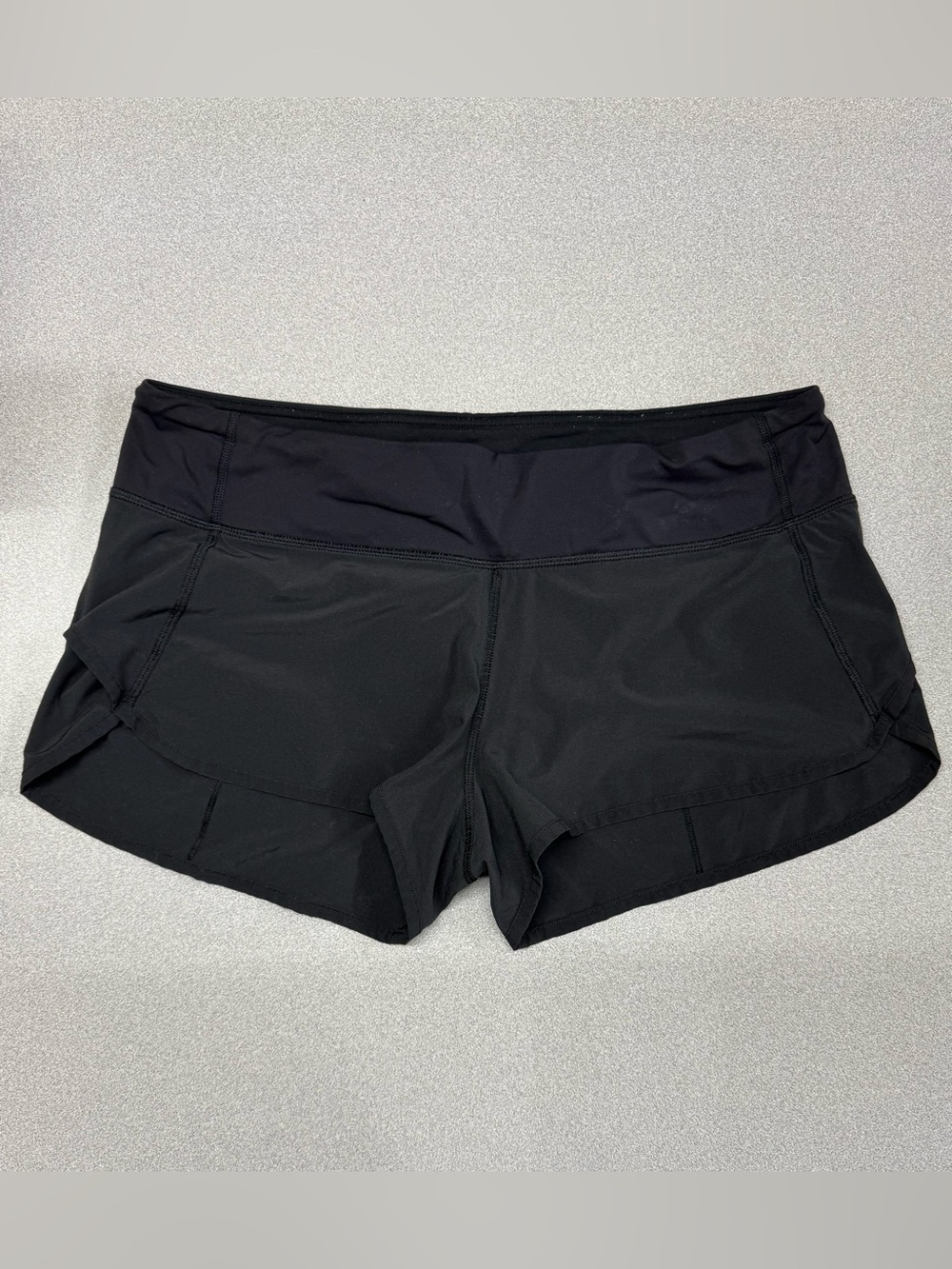 Lululemon Black Running Shorts with Liner Zipper Back Pocket Size 10